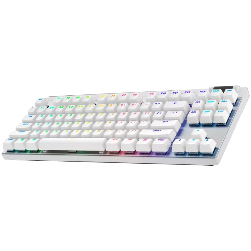 Logitech G PRO X TKL Lightspeed teclado gaming inalámbrico, QWERTY nórdico, retroiluminado, 2,4 GHz/Bluetooth, interruptores táctiles, blanco