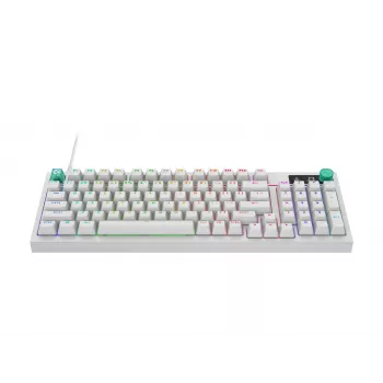 Logitech G316 X 98 Teclado mecánico compacto para gaming, GX Brown Tactile, LIGHTSYNC RGB, Blanco, Distribución alemana
