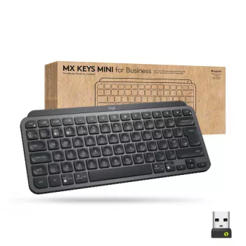 Logitech MX Keys Mini for Business Teclado inalámbrico, Graphite, distribución suiza (CH)