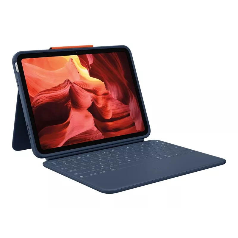 Logitech Rugged Combo 4 funda con teclado para iPad 10.ª generación - Classic Blue (distribución francesa AZERTY)