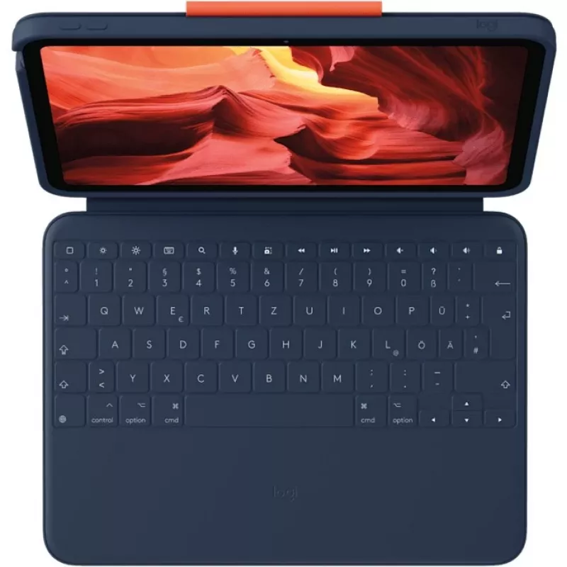 Logitech Rugged Combo 4 funda con teclado para iPad 10.ª generación - Classic Blue (distribución francesa AZERTY)
