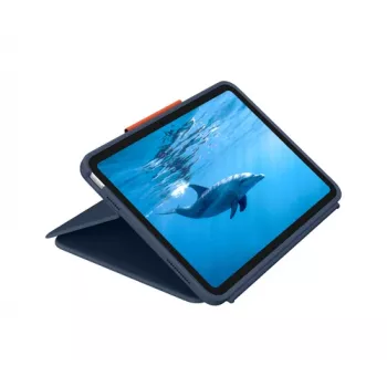 Funda con teclado y trackpad Logitech Rugged Combo 4 para iPad 10ª generación, Apple Smart Connector, Classic Blue