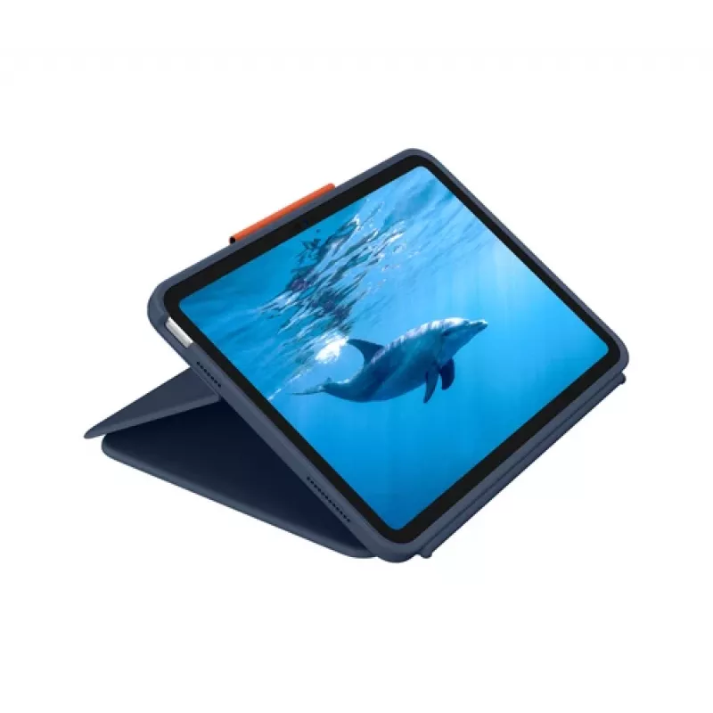 Funda con teclado y trackpad Logitech Rugged Combo 4 para iPad 10ª generación, Apple Smart Connector, Classic Blue