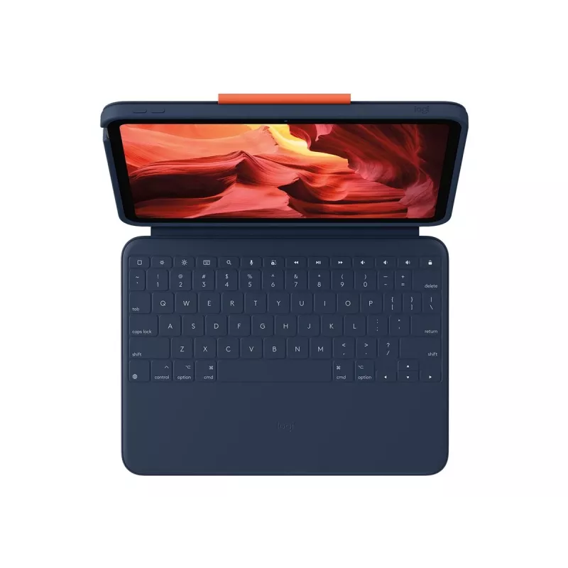 Funda con teclado y trackpad Logitech Rugged Combo 4 para iPad 10ª generación, Apple Smart Connector, Classic Blue