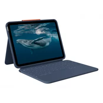 Logitech Rugged Combo 4c Classic Blue funda con teclado para iPad con trackpad, Smart Connector, QWERTZ