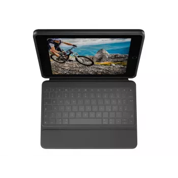 Logitech Rugged Folio teclado y funda con Apple Smart Connector - distribución AZERTY francesa - grafito - para Apple iPad de 10,9