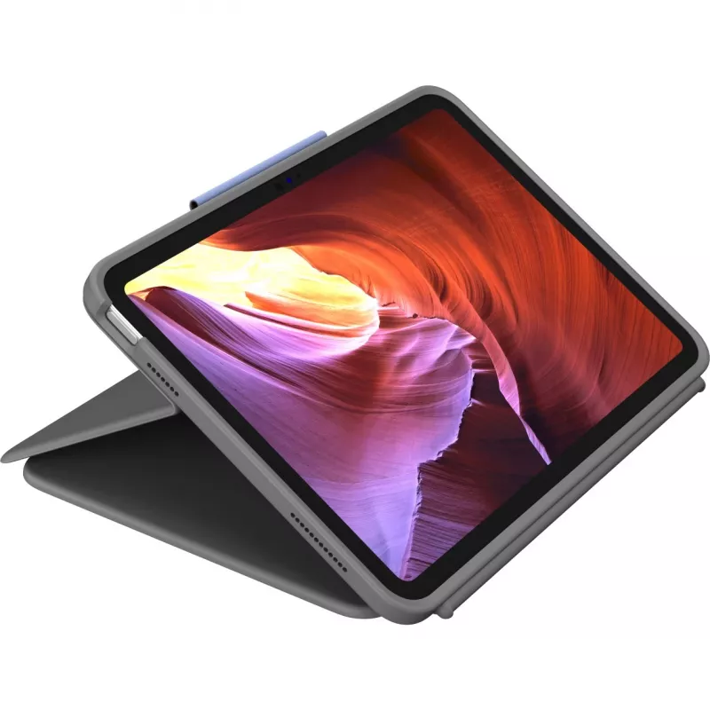 Logitech Rugged Folio con teclado QWERTY US International para Apple iPad de 10.ª generación (A2696) - grafito, protección contra caídas MIL-STD-810G