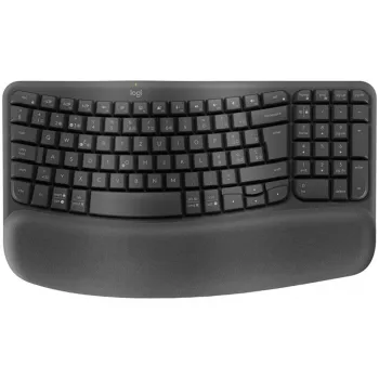 Logitech Wave Keys and Lift Combo – Conjunto ergonómico inalámbrico de teclado y ratón vertical, grafito