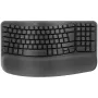 Logitech Wave Keys and Lift Combo – Conjunto ergonómico inalámbrico de teclado y ratón vertical, grafito