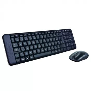 Logitech Wireless Combo MK220 - Conjunto inalámbrico de teclado y ratón 2.4 GHz, negro