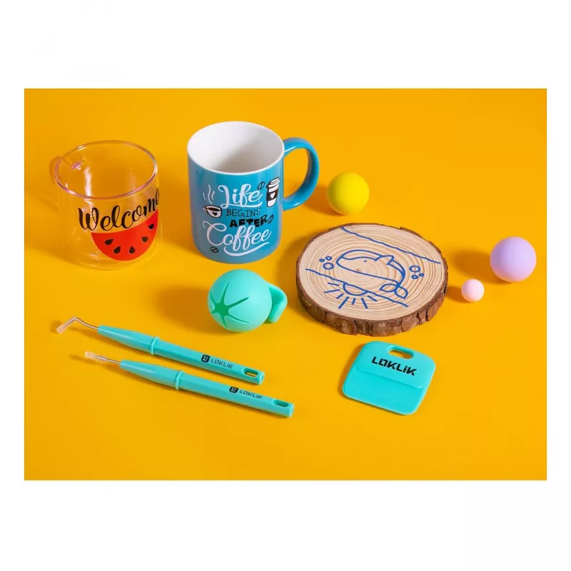 LOKLiK Weeding Tools Bundle SG-GJ-0016-US-L-B2B - set de 4 piezas en turquesa metálico para vinilo