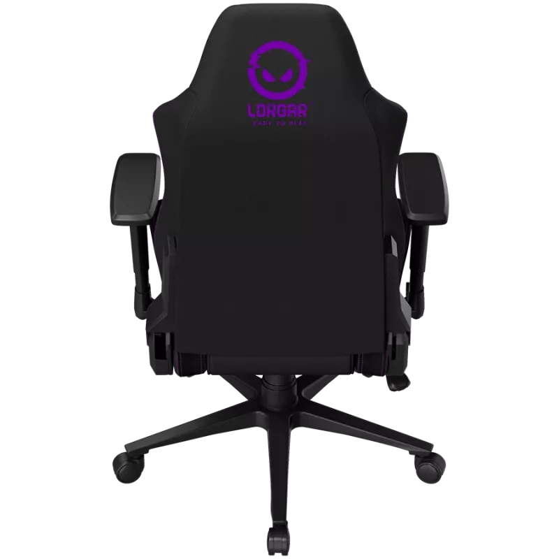 LORGAR CHA41 Silla gaming ergonómica Advanced, tejido premium anti-manchas, negro/lila