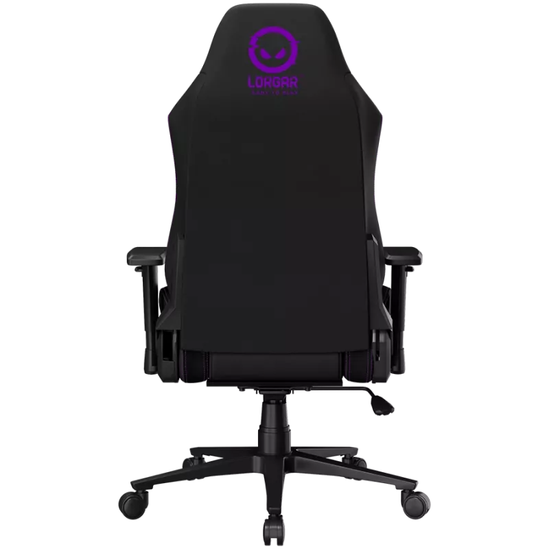 LORGAR CHA41 Silla gaming ergonómica Advanced, tejido premium anti-manchas, negro/lila