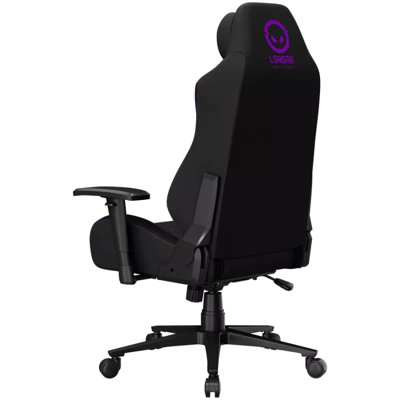 LORGAR CHA41 Silla gaming ergonómica Advanced, tejido premium anti-manchas, negro/lila