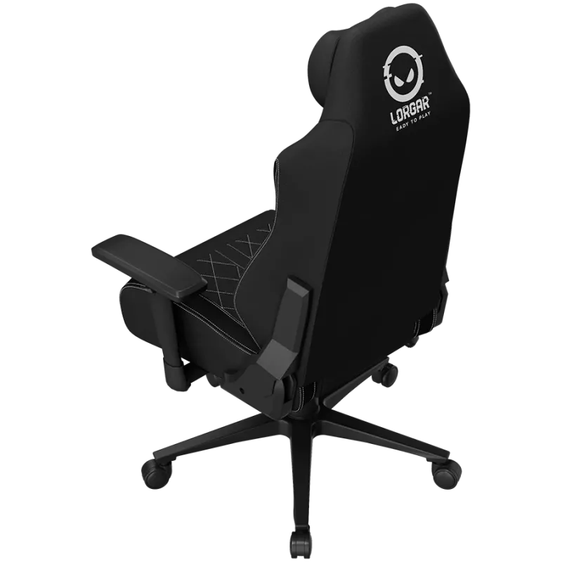 LORGAR CHA41 Silla gaming ergonómica Advanced, tejido premium anti-manchas, negro/blanco