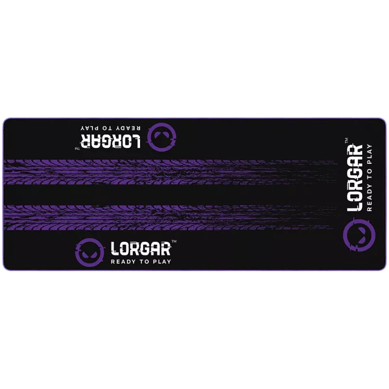 LORGAR RX1FM Alfombrilla de suelo Sim Racing Advanced, con borde ribeteado, 1700x700x3 mm, negro/morado