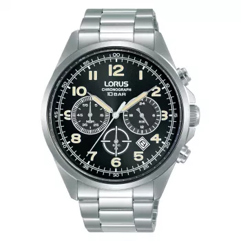 Reloj cronógrafo de cuarzo de hombre Lorus RT303KX9 - 43 mm acero inoxidable, esfera negra