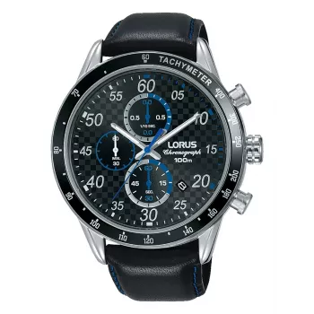 Reloj de cuarzo analógico de hombre Lorus RM341EX9 45mm acero inoxidable negro silicona