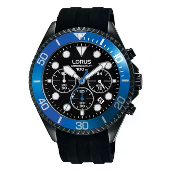 Lorus RT323GX9 reloj de hombre de cuarzo 45mm acero inoxidable esfera negra correa