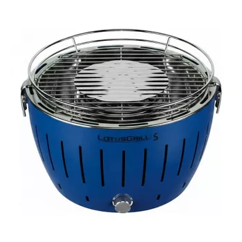 LotusGrill G280 U barbacoa portátil de carbón azul con tecnología sin humo