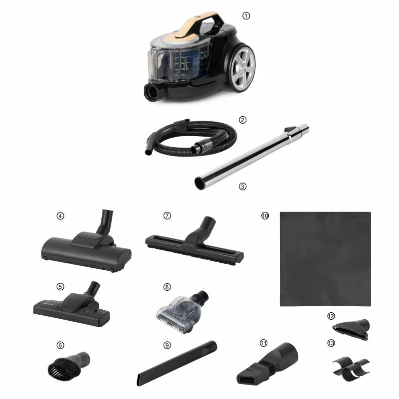 Lovio LVCVC003 VacuuFlex L Plus aspiradora sin bolsa, 899 W, HEPA H13, 3 l