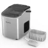Lovio LVIM001SL Crystal Ice Home máquina de hielo – 12 kg/24h, depósito de 2,2L, plateado/negro