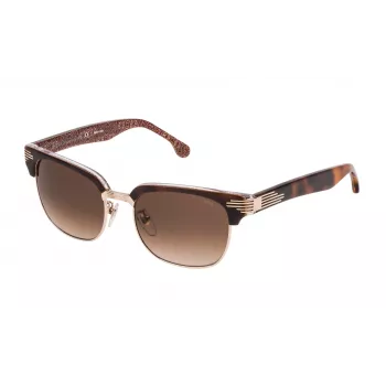 LOZZA SL2253M52300K gafas de sol unisex rectangulares - montura de acetato negra, lentes de policarbonato grises, protección UV400