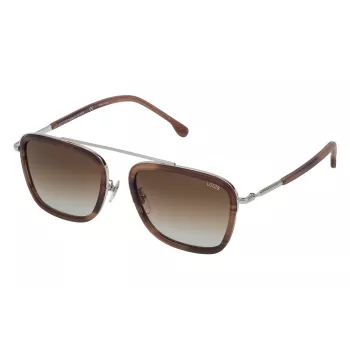 LOZZA SL2291M-579Y Gafas de sol rectangulares de acetato para hombre Havana 54mm