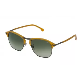 LOZZA SL2292M55627K Gafas de sol rectangular hombre - Montura de acetato negra, lentes de policarbonato grises, protección UV400
