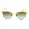 LOZZA SL2293M-579V Gafas de sol hombre, cuadradas, montura de acetato Havana, lentes de policarbonato verdes, 52 mm