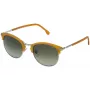 LOZZA SL2293M-579V Gafas de sol hombre, cuadradas, montura de acetato Havana, lentes de policarbonato verdes, 52 mm