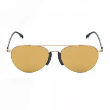 LOZZA SL2394-57300G Gafas de sol hombre rectangulares, montura Havana/marrón, lentes verdes, 57/15/140 mm