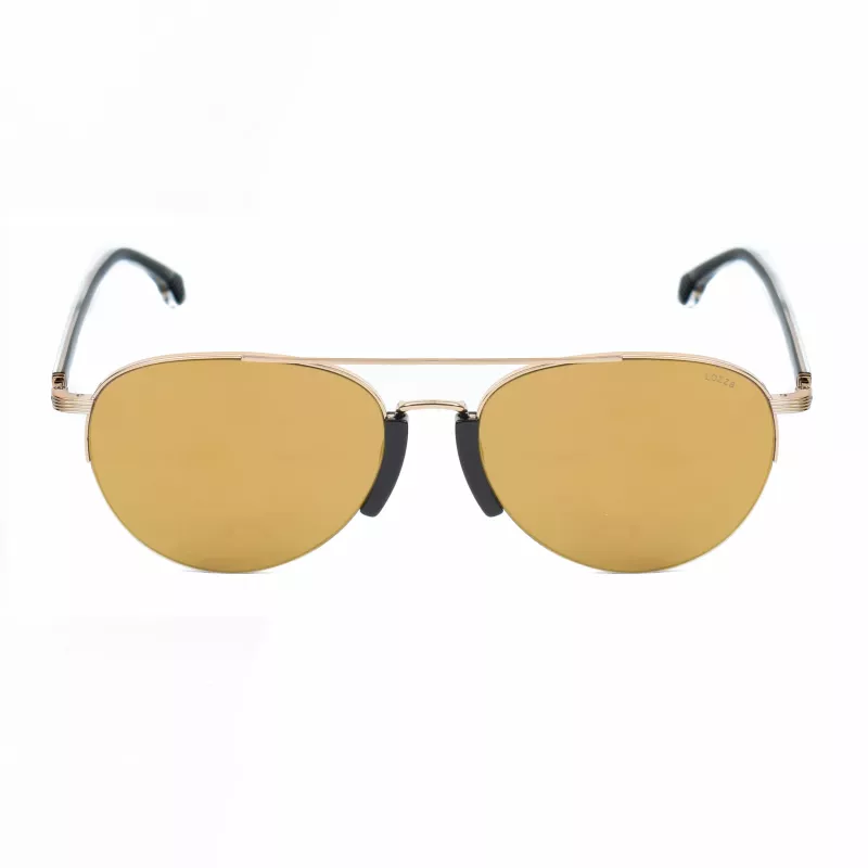 LOZZA SL2394-57300G Gafas de sol hombre rectangulares, montura Havana/marrón, lentes verdes, 57/15/140 mm
