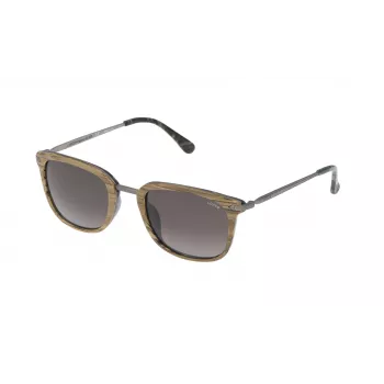 LOZZA SL4028M520ANB Gafas de sol unisex rectangulares - Montura de acetato negra, lentes de policarbonato grises, protección UV400