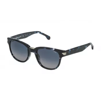 LOZZA SL4134M5206DQ Gafas de sol unisex rectangulares Havana Carey Montura de acetato Lente degradada marrón 52/22/140 mm