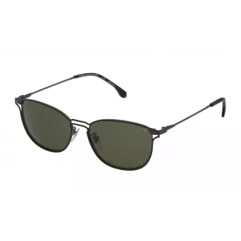 LOZZA Gafas de sol unisex SL2303M5508Y8 - Montura de acetato Havana, lentes de policarbonato marrones, protección UV400, 55/15/140 mm