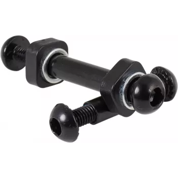 Lucky Scooter Crew Set de ejes y separadores - Eje 8mm, rosca M8, Negro/Plata