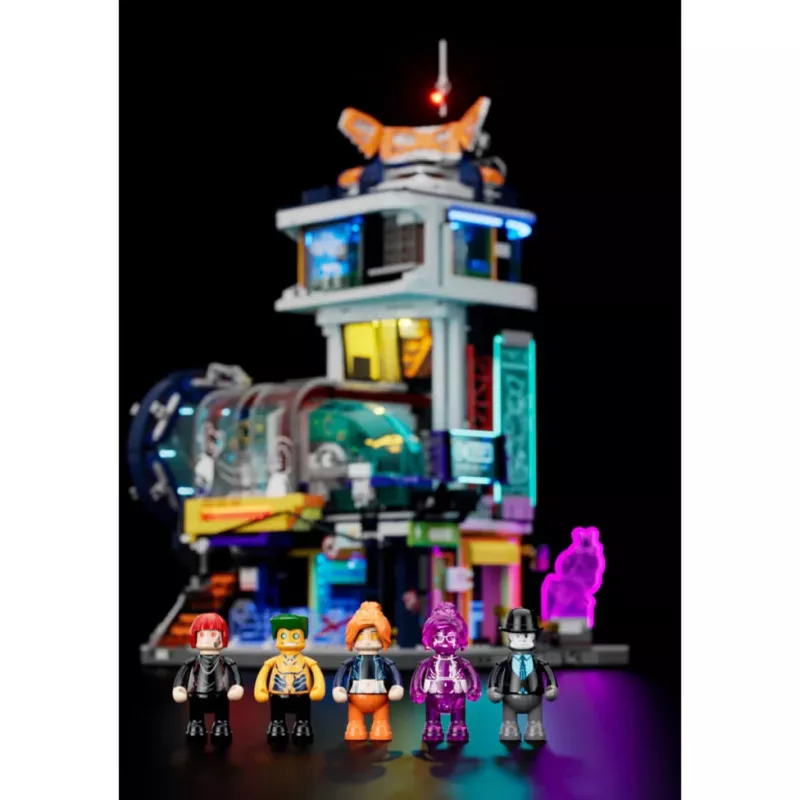 LUMIBRICKS Funwhole Medieval Watchtower Set de bloques de construcción con iluminación LED (1368 piezas)