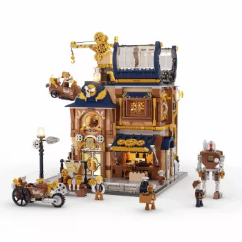 Lumibricks Steampunk Mechanical Workshop set de bloques de construcción con iluminación LED - 2150 piezas