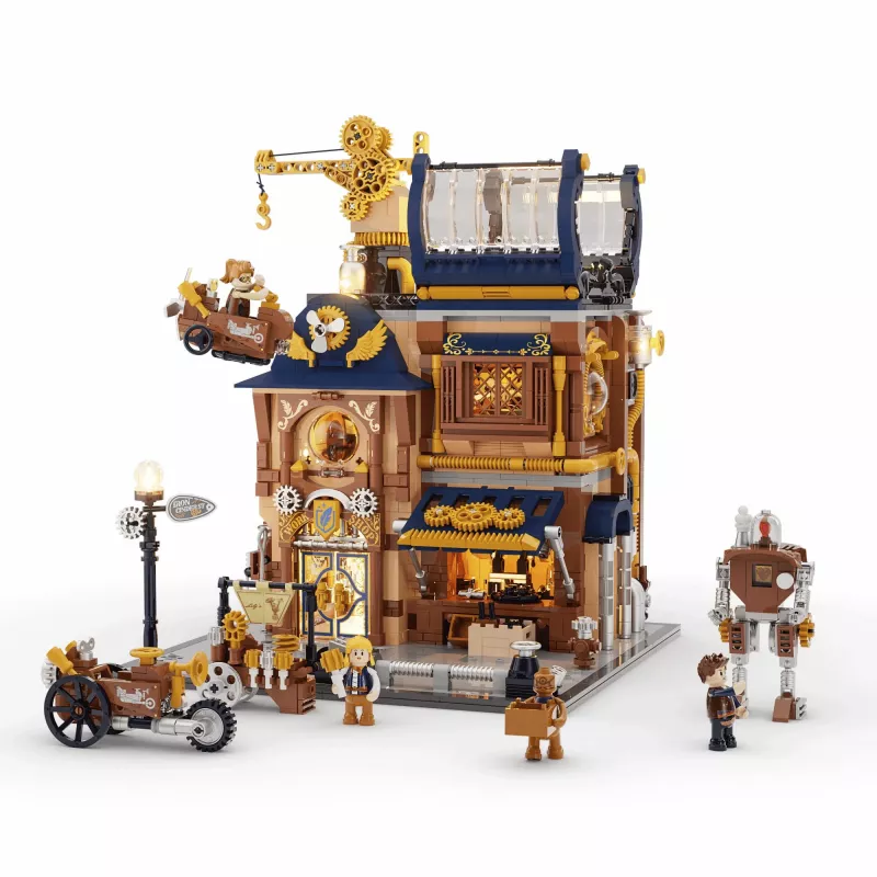 Lumibricks Steampunk Mechanical Workshop set de bloques de construcción con iluminación LED - 2150 piezas