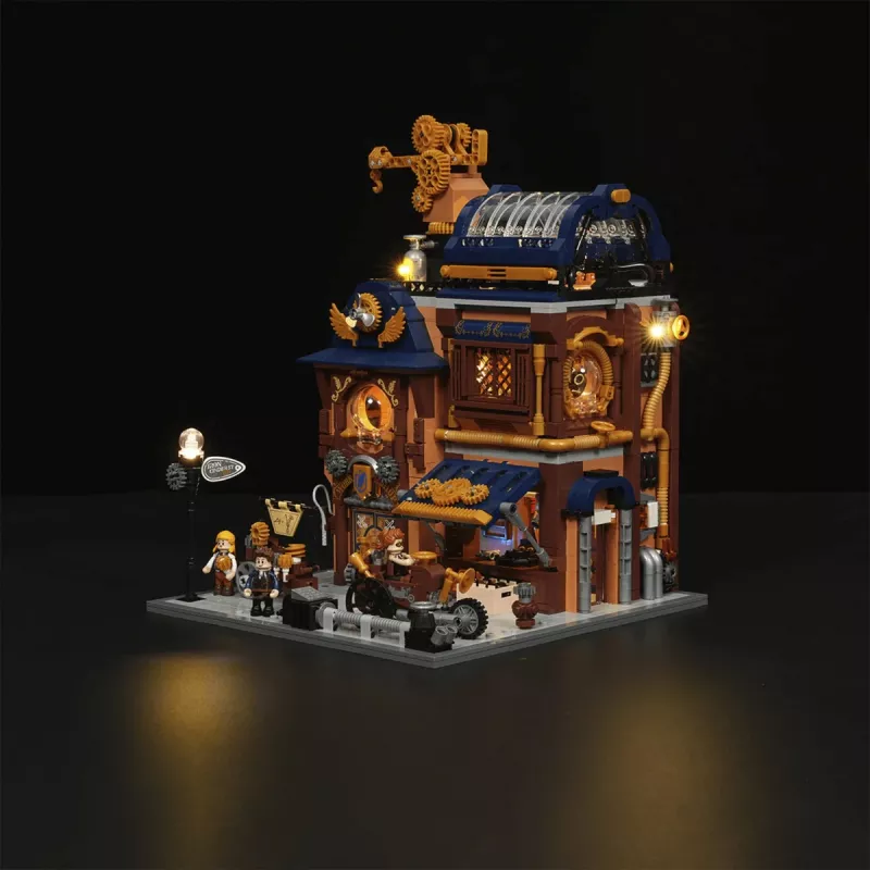 Lumibricks Steampunk Mechanical Workshop set de bloques de construcción con iluminación LED - 2150 piezas