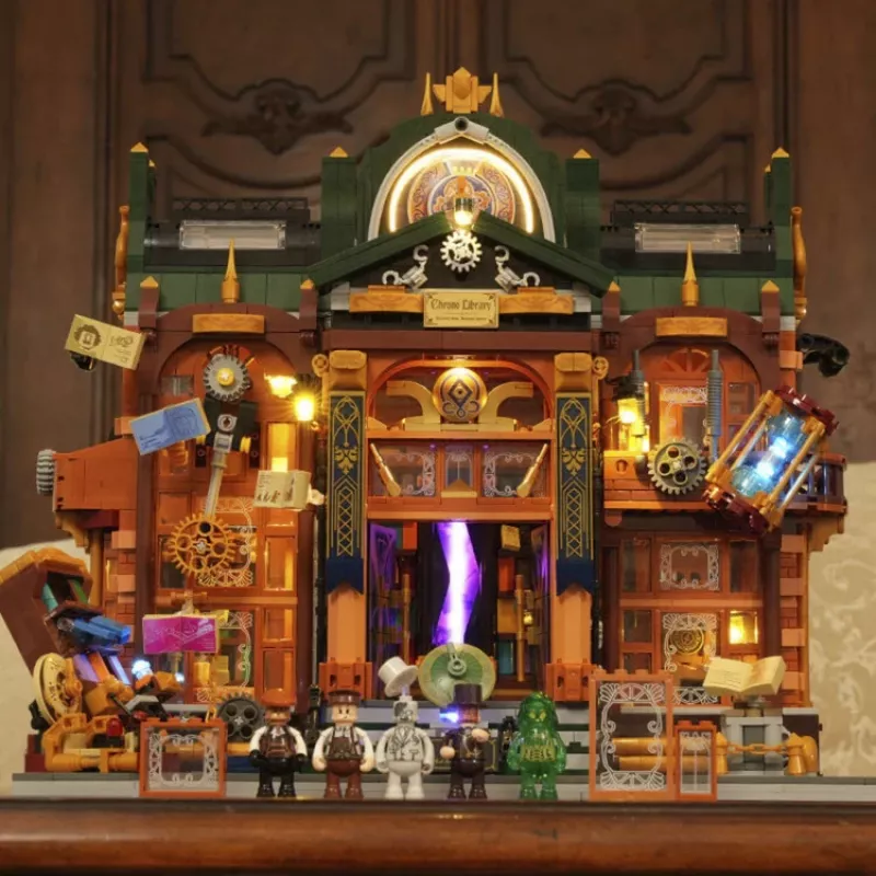 Lumibricks Steampunk Time Rift Library Kit de miniatura Book Nook DIY