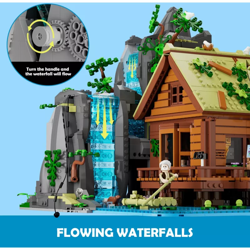 Lumibricks Waterfall Hut Set de bloques con iluminación LED
