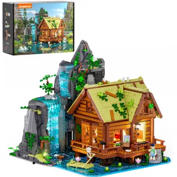 Lumibricks Waterfall Hut Set de bloques con iluminación LED