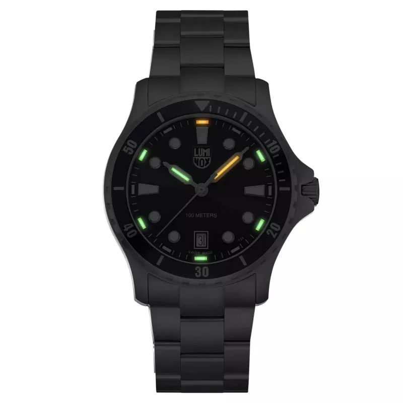 LUMINOX Hombre XS.0941 Atacama Field Automatic 1940 Series Reloj 44mm esfera negra correa de piel
