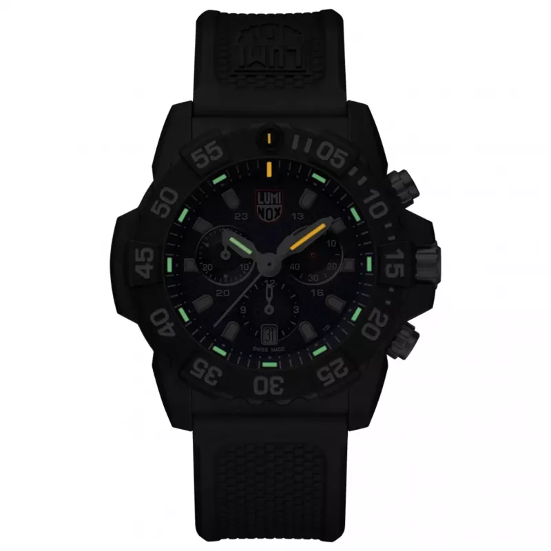 Luminox Navy SEAL Cronógrafo serie 3580 Reloj de hombre XS.3583 45mm Carbonox negro goma