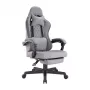 LUMIVIDA HS084714 Silla gaming ergonómica con reposacabezas y soporte lumbar, negra/roja, piel PU, inclinación 90-155°, capacidad 150 kg
