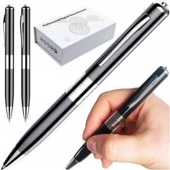 Bolígrafo espía mini LUXURY-GOODS con grabadora de voz y memoria USB 15H HQ con detección de micrófonos