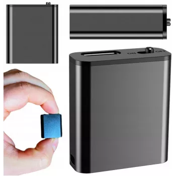 LUXURY-GOODS Mini grabadora de voz espía pequeña 16GB detección DSP imán llavero colgante HQ