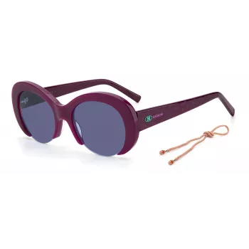 M MISSONI gafas de sol mujer MMI0071SB3V - montura de acetato negra, lentes de policarbonato grises, 52 mm